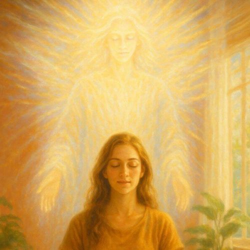 Elevación vibracional y conexión espiritual en meditación con ángel de luz dorada, curso de limpieza energética 1 a 1 – Curso de Limpiezas Energéticas La Alquimia del Alma